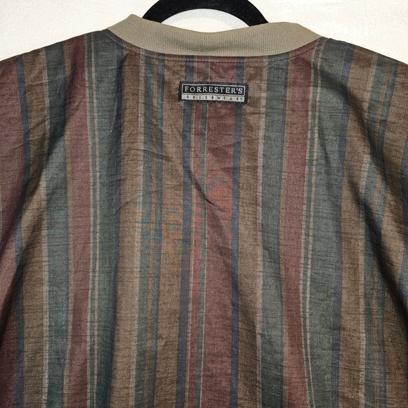 Vintage Forresters Outerwear Men XL Pullover Windbreaker Striped V Neck 80s 90s - Picture 4 of 6